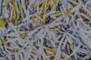 Shredded office paper documents