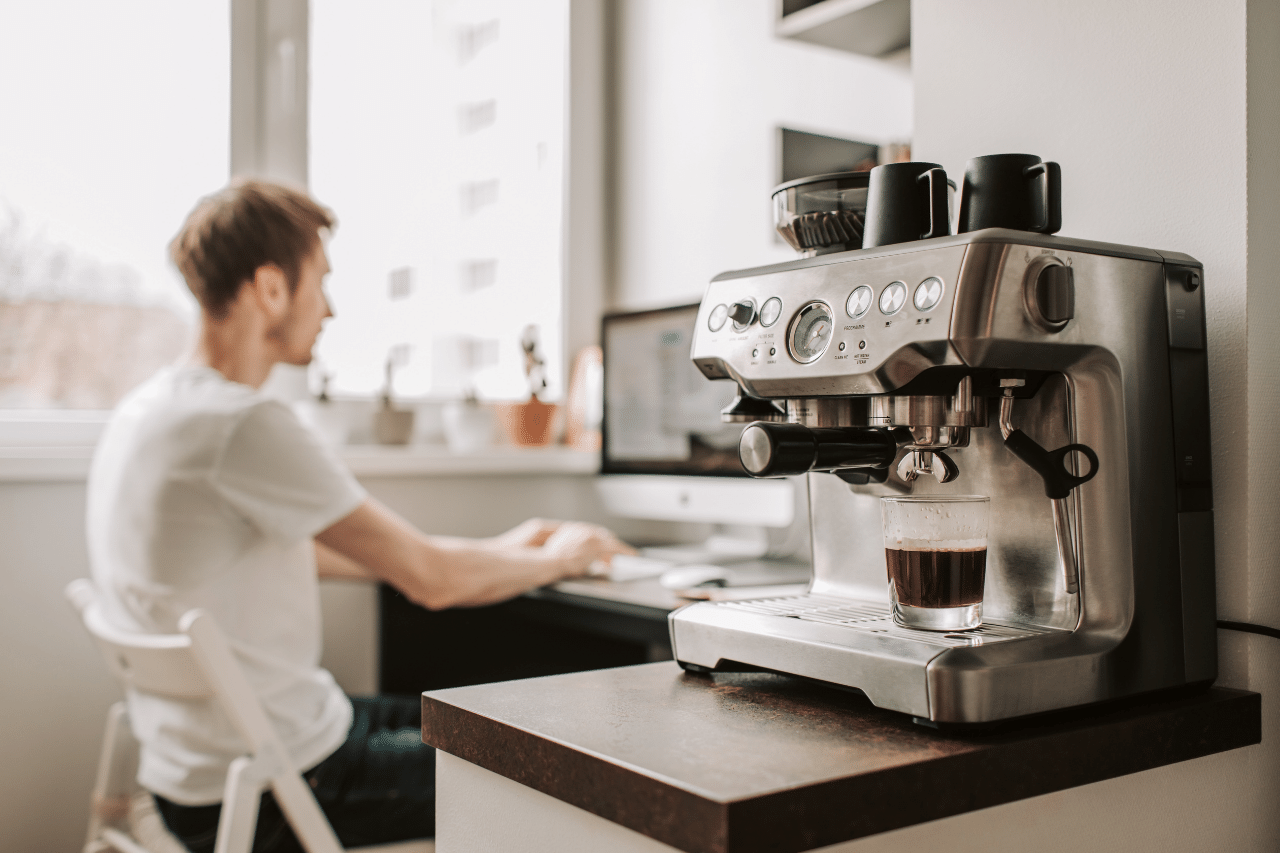 catering supplies for offices coffee machine by a desk