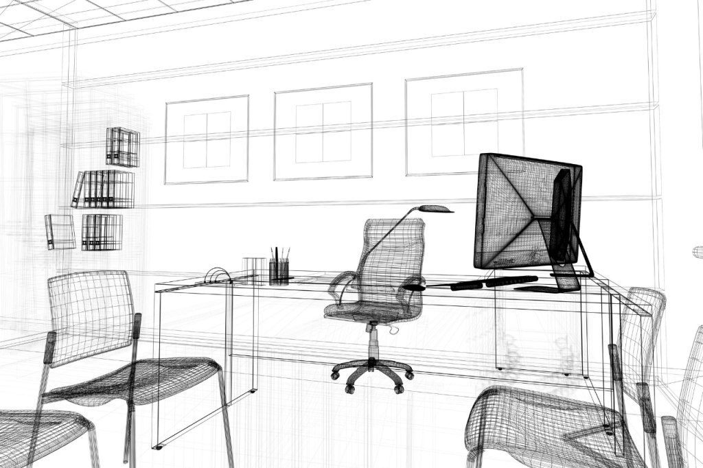 cad drawing of an office fitout office interior