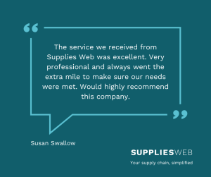 supplies web customer testimonial highlighting excellent service provided