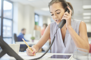 woman on the phone to a client