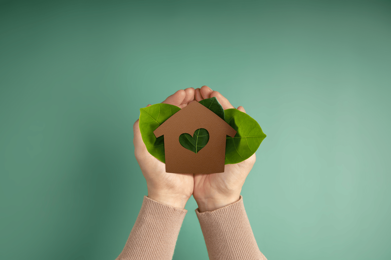 hands holding a house