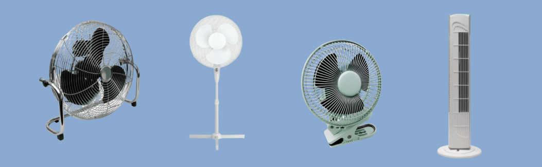 standing office fans, clip on fans